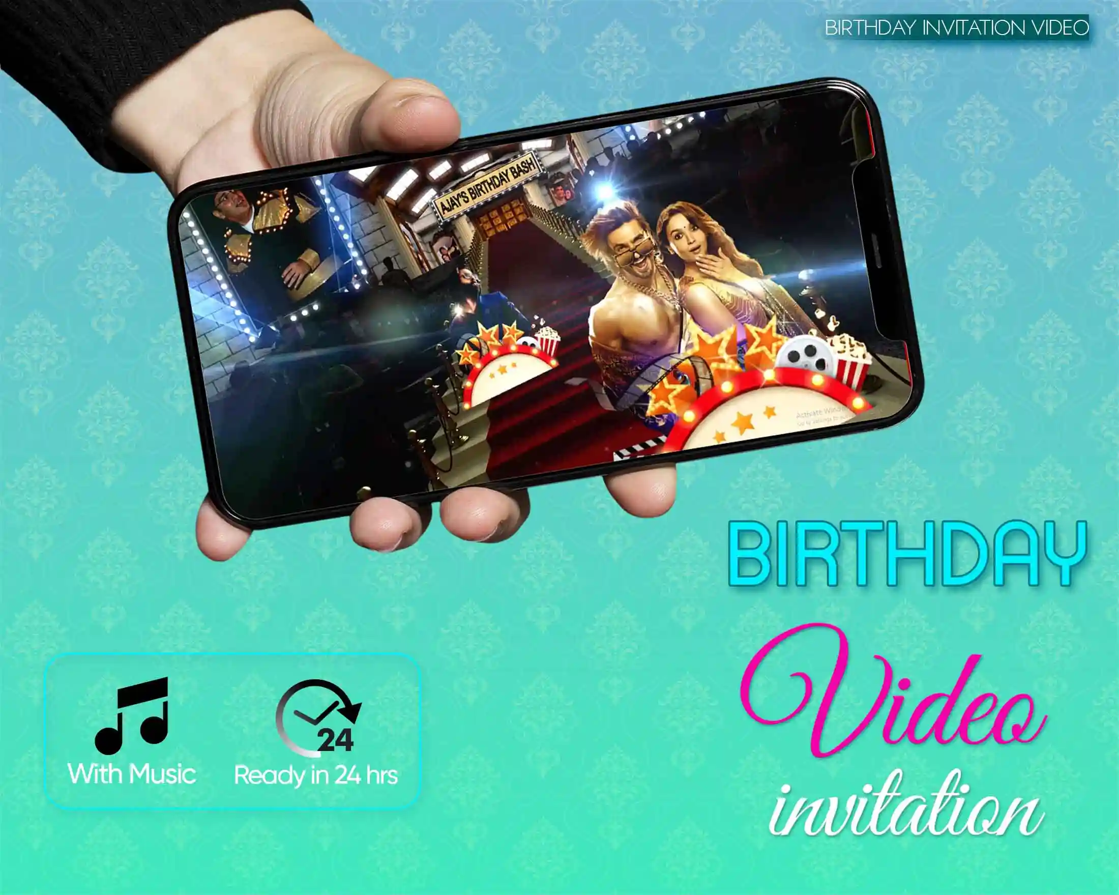 Bollywood Birthday Invitation For adult