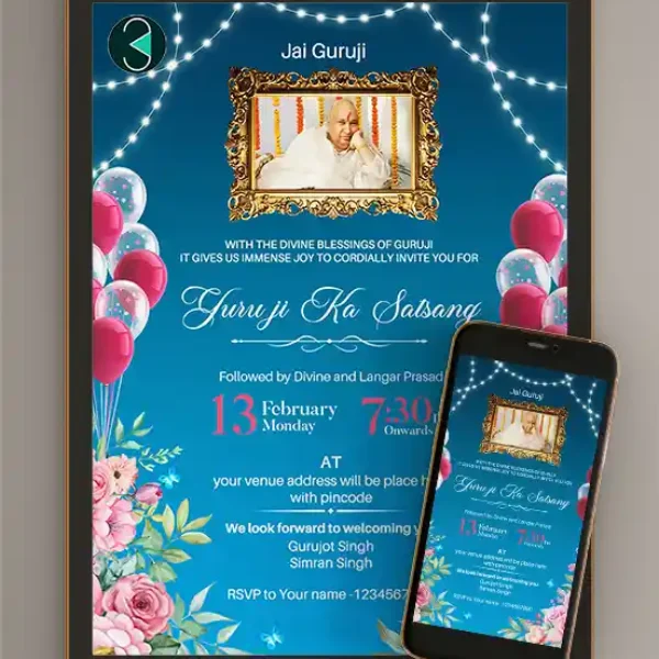 Guru ji Satsang Invitation Card