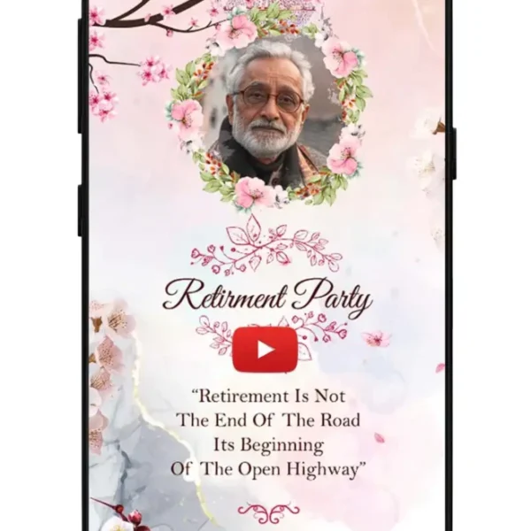 Retirement Invitation Card in English