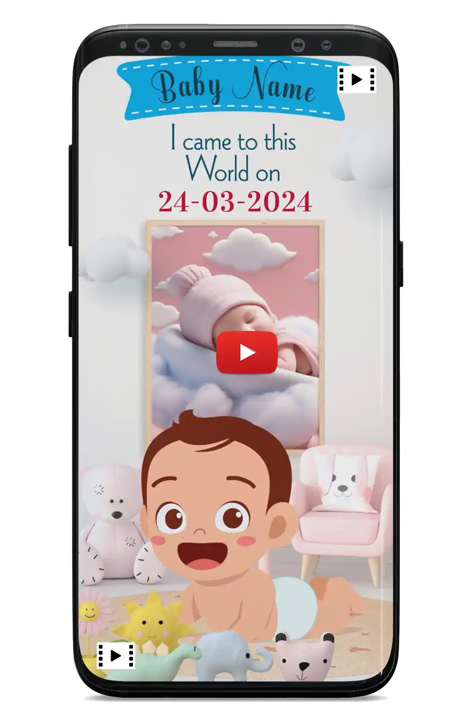 Baby Boy First Birthday Invitation Card | Magic of Birth
