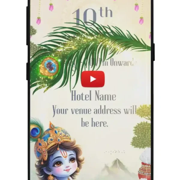 Baby Welcome Party Invitation_Krishna Theme