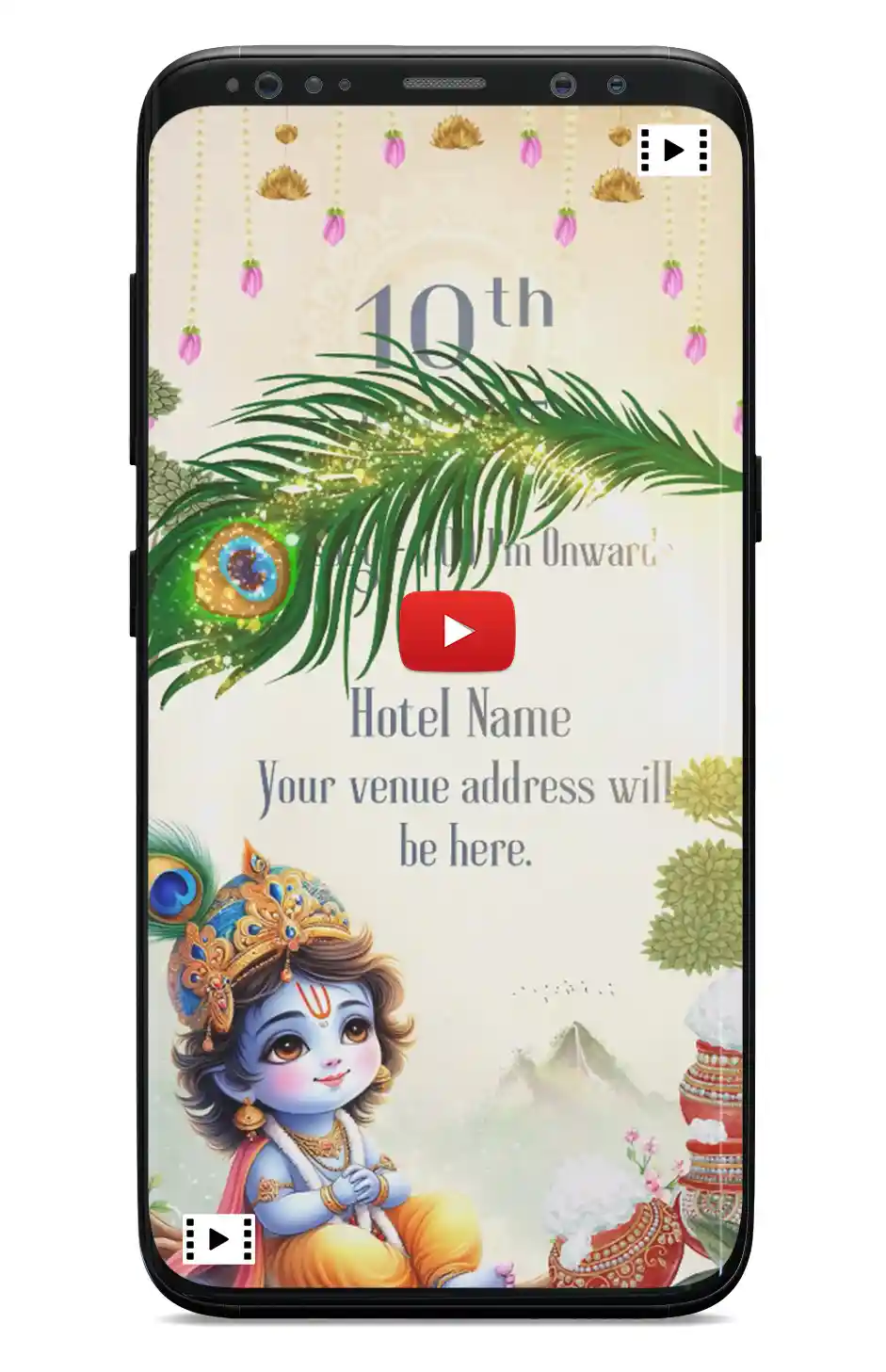 Baby Welcome Party Invitation_Krishna Theme