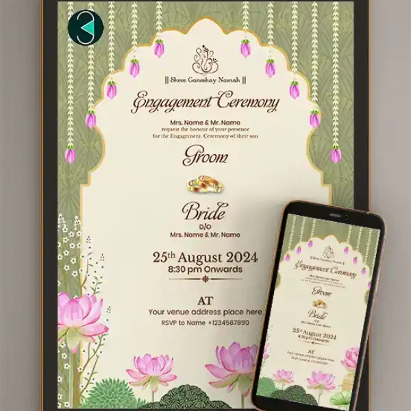 Engagement Invitation Card with Name Editing Free