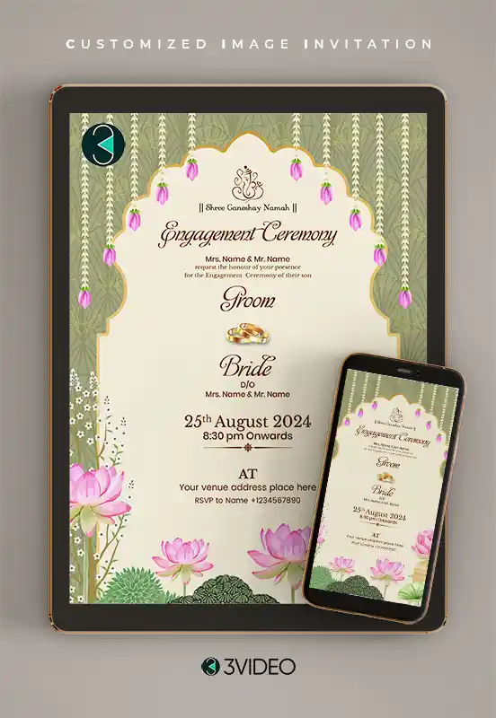 Engagement Invitation Card with Name Editing Free