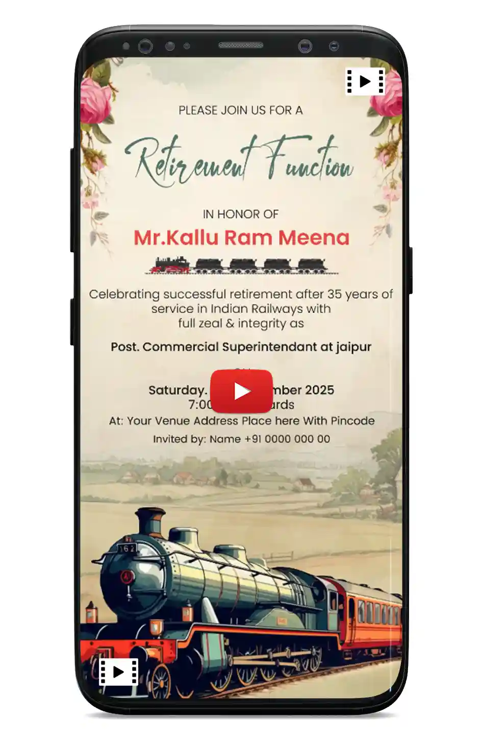 Railway Retirement Invitation Video