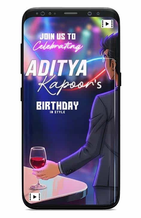 Adult Birthday Invitation Card for Man