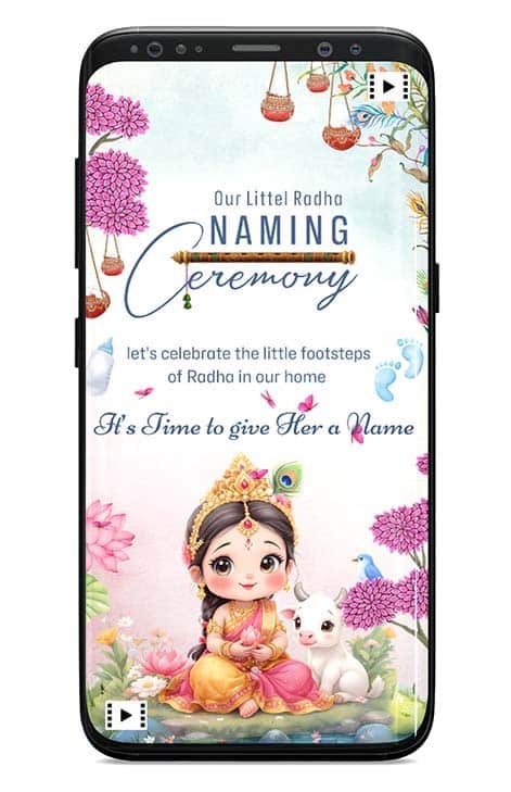 Naming Ceremony Invitation Card Online for Girl
