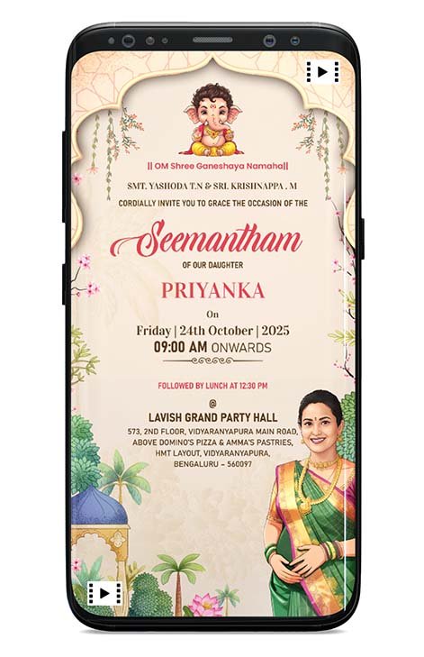 Seemantham Invitation Video