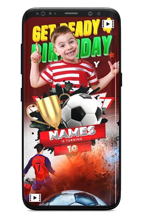 Football Theme Birthday Invitation Video
