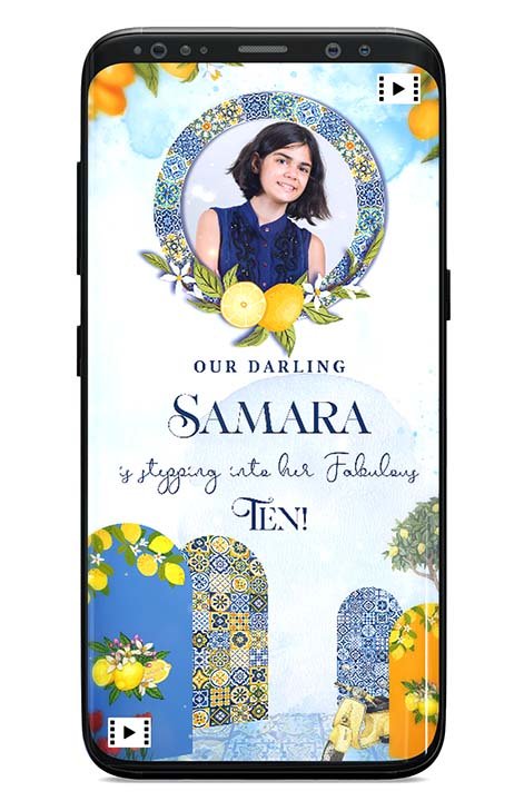 Positano Lemon Birthday Invitation