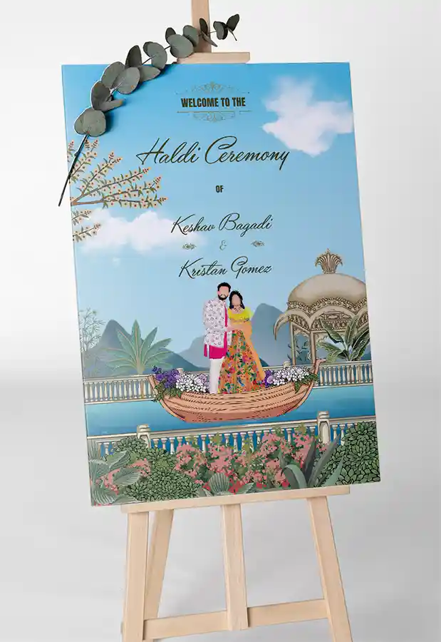Golden Glow Haldi Welcome Standee