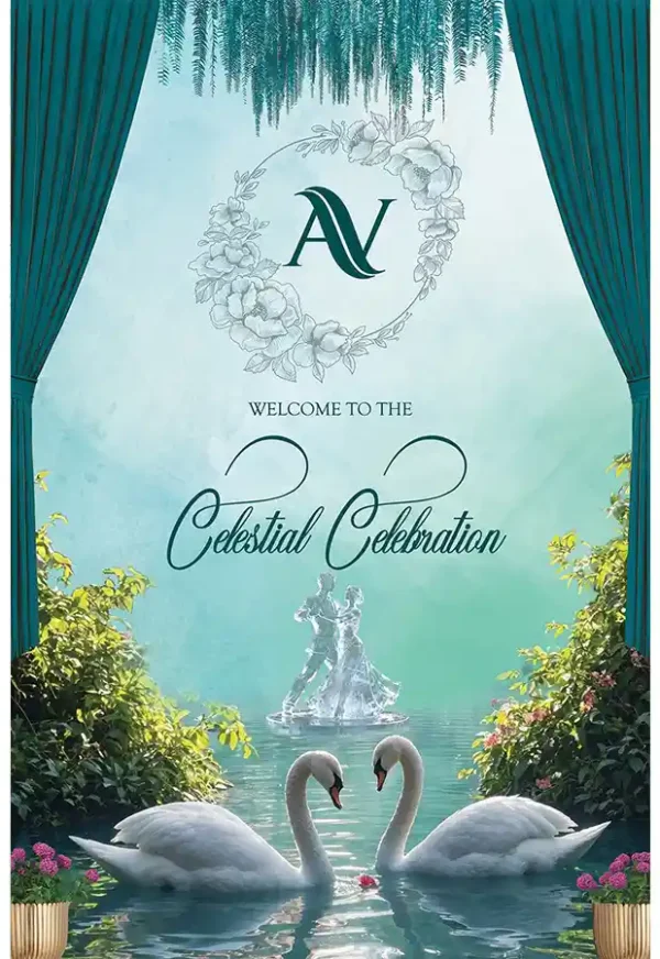 Modern Glam Reception Standee Design | 3VIDEO.IN