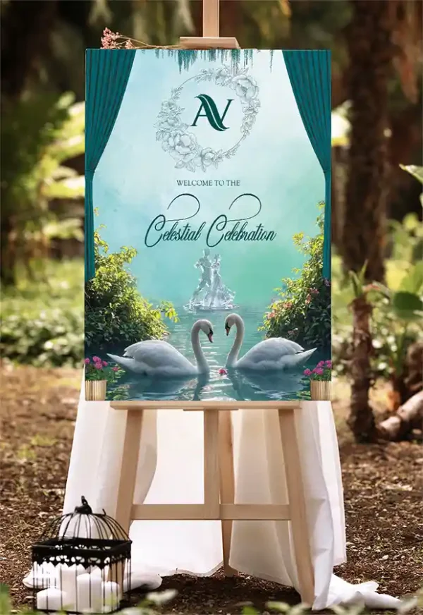 Modern Glam Reception Standee Design | 3VIDEO.IN