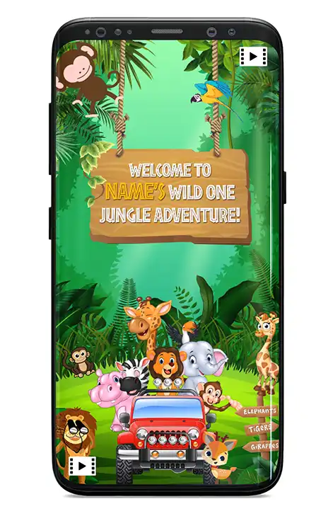 Jungle theme birthday invitation | Jungle party invitations | Birthday card jungle theme