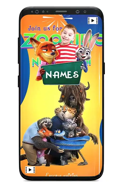 Zootopia Birthday Invitation Video | Zootopia Party Invitations | Animated Cartoon Birthday Card