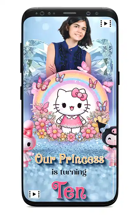 Hello Kitty Birthday Invitation | Sanrio Birthday Invitation | Cartoon Party Invitation