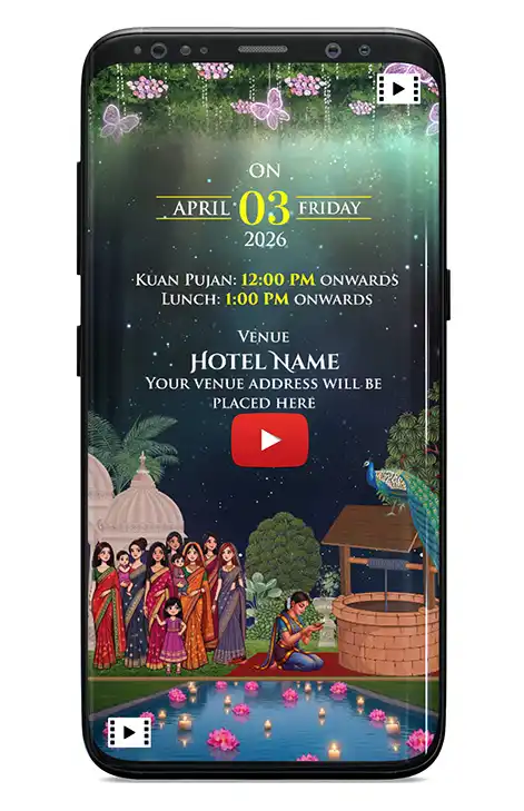 Kuan Pujan Card | Baby Boy Kua Pujan Invite | Kuan Pujan Ceremony Card