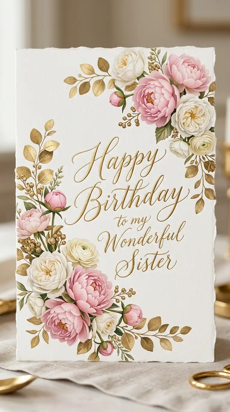 Happy birthday sister greeting card