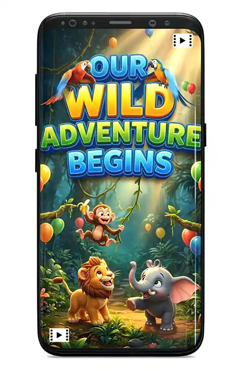 Jungle theme birthday invitation card