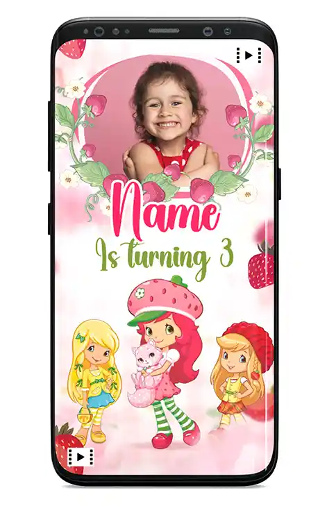 Strawberry shortcake birthday invitation
