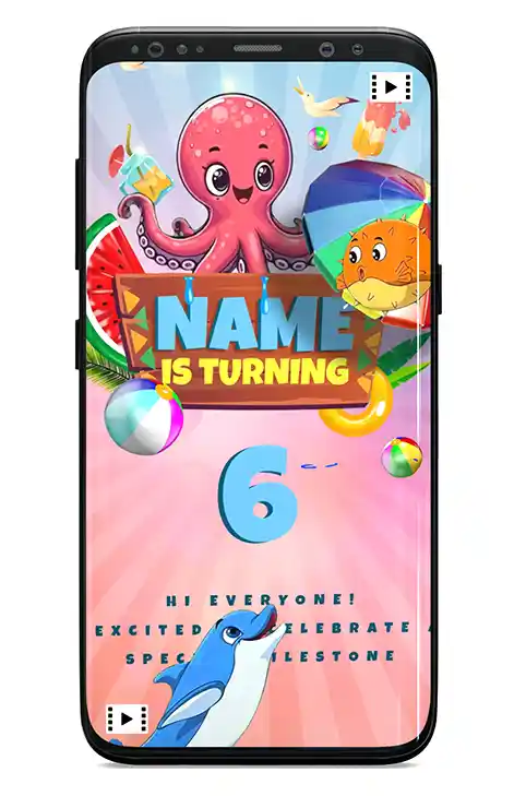 Swim Birthday Party Invitation Card