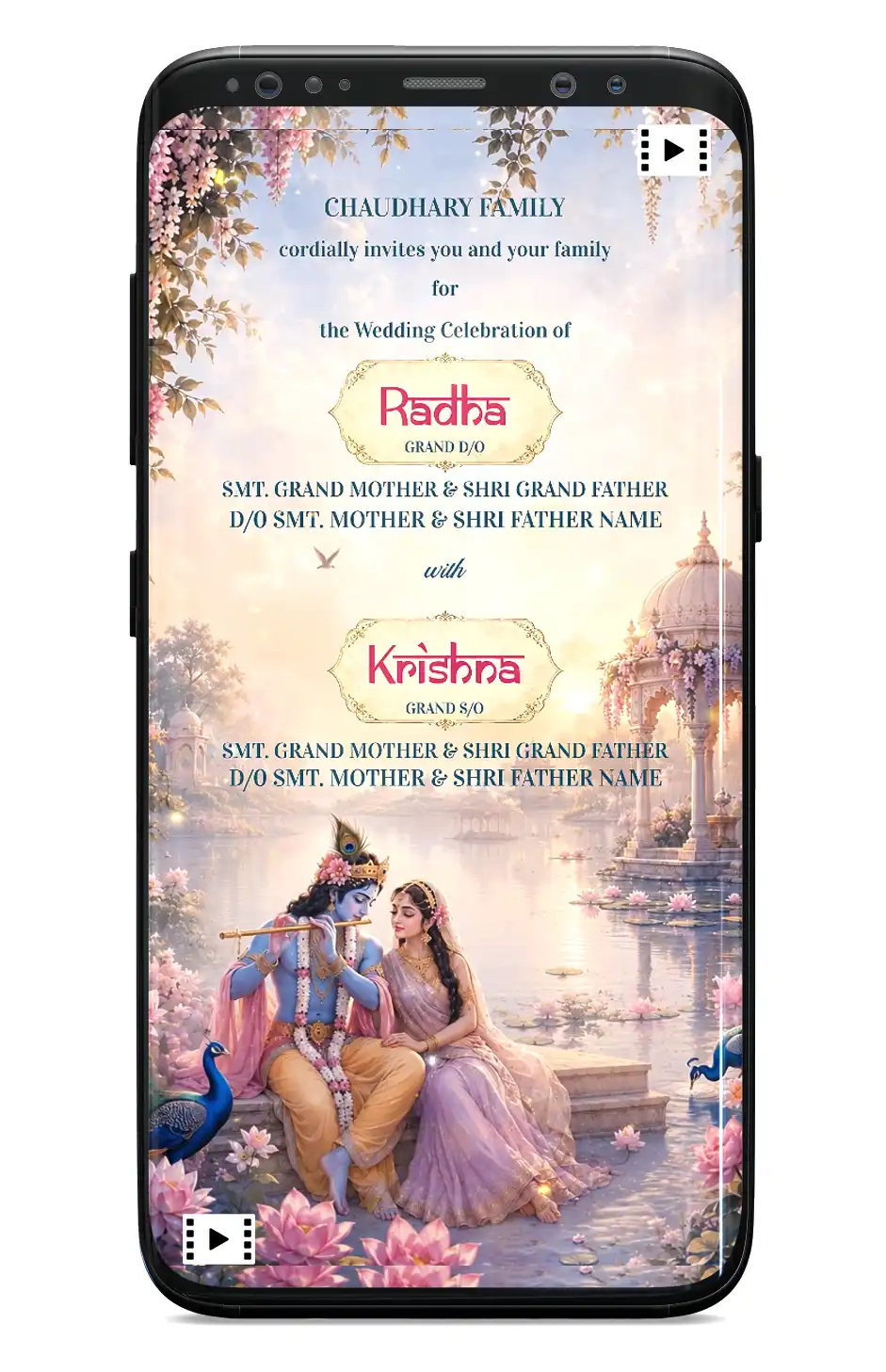 Radha Krishna Theme Wedding Invitation Video | V1