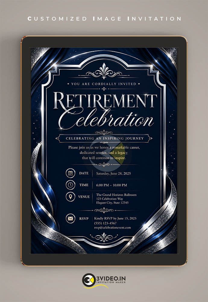 Retirement Party Invitation Card | Customized Farewell Invite