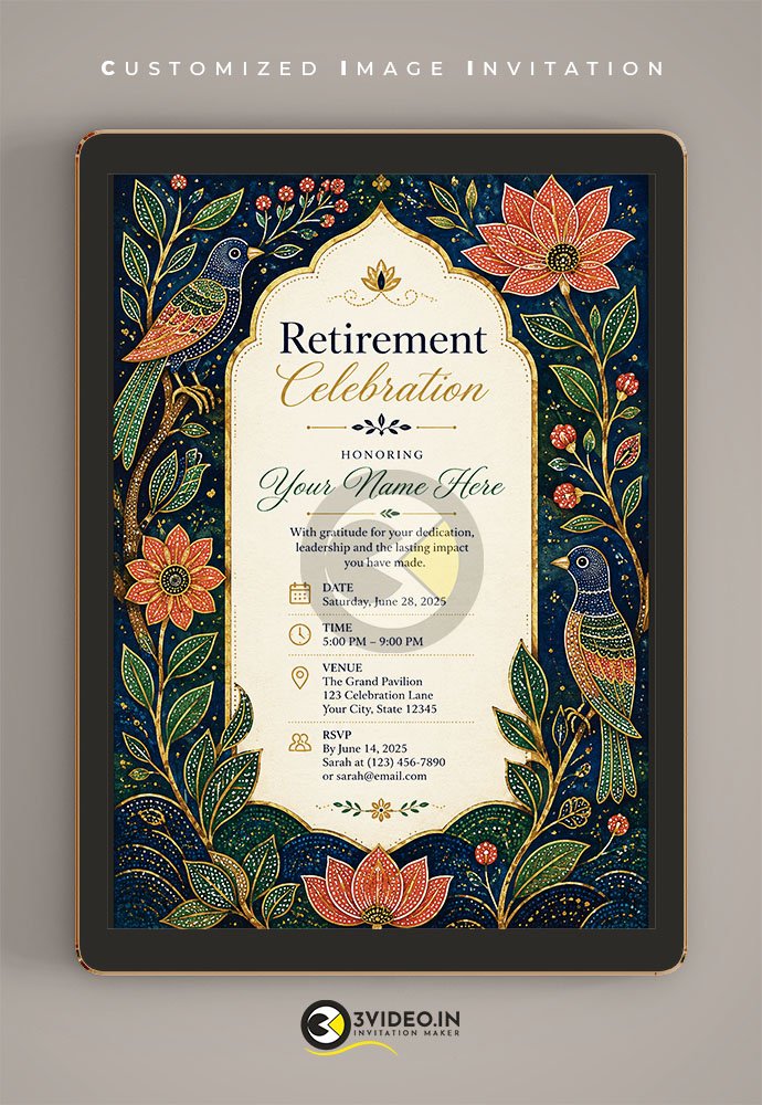 Premium Retirement Invitation Card | Luxury Farewell Invitation