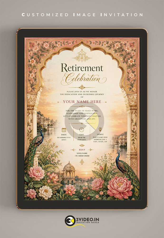Royal Retirement Invitation Card | Retirement Celebration Card