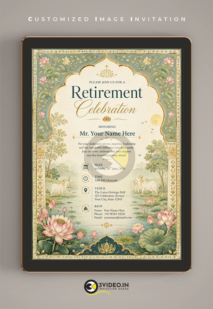 Heritage Retirement Invitation Card | Farewell Party Invitation