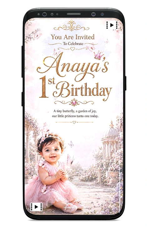 3D Butterfly birthday invitation video | V1