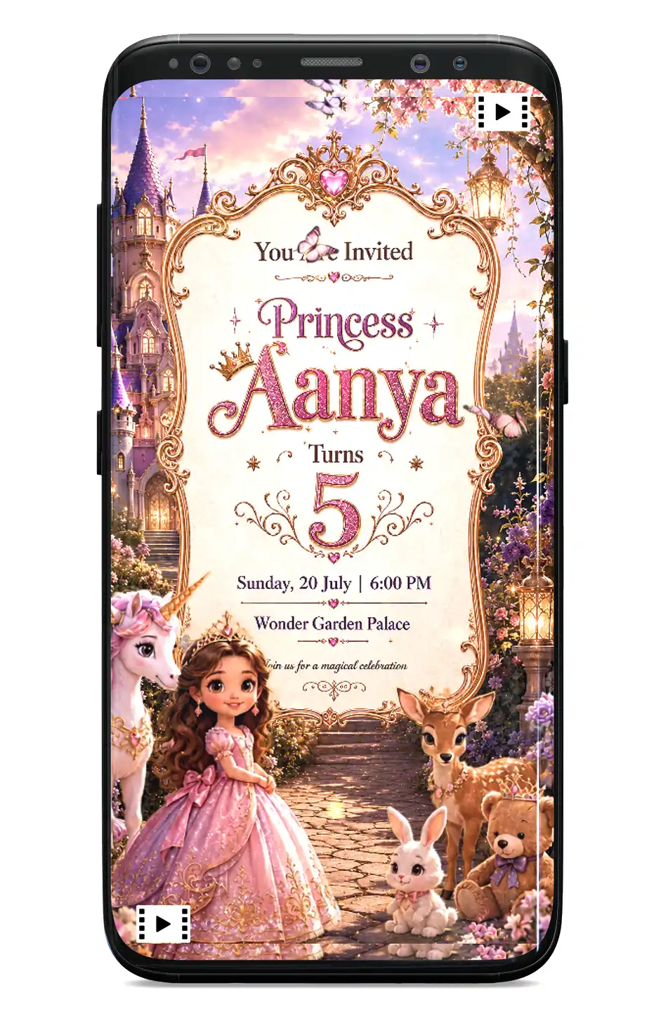 Princess Onederland Birthday Invitation V1