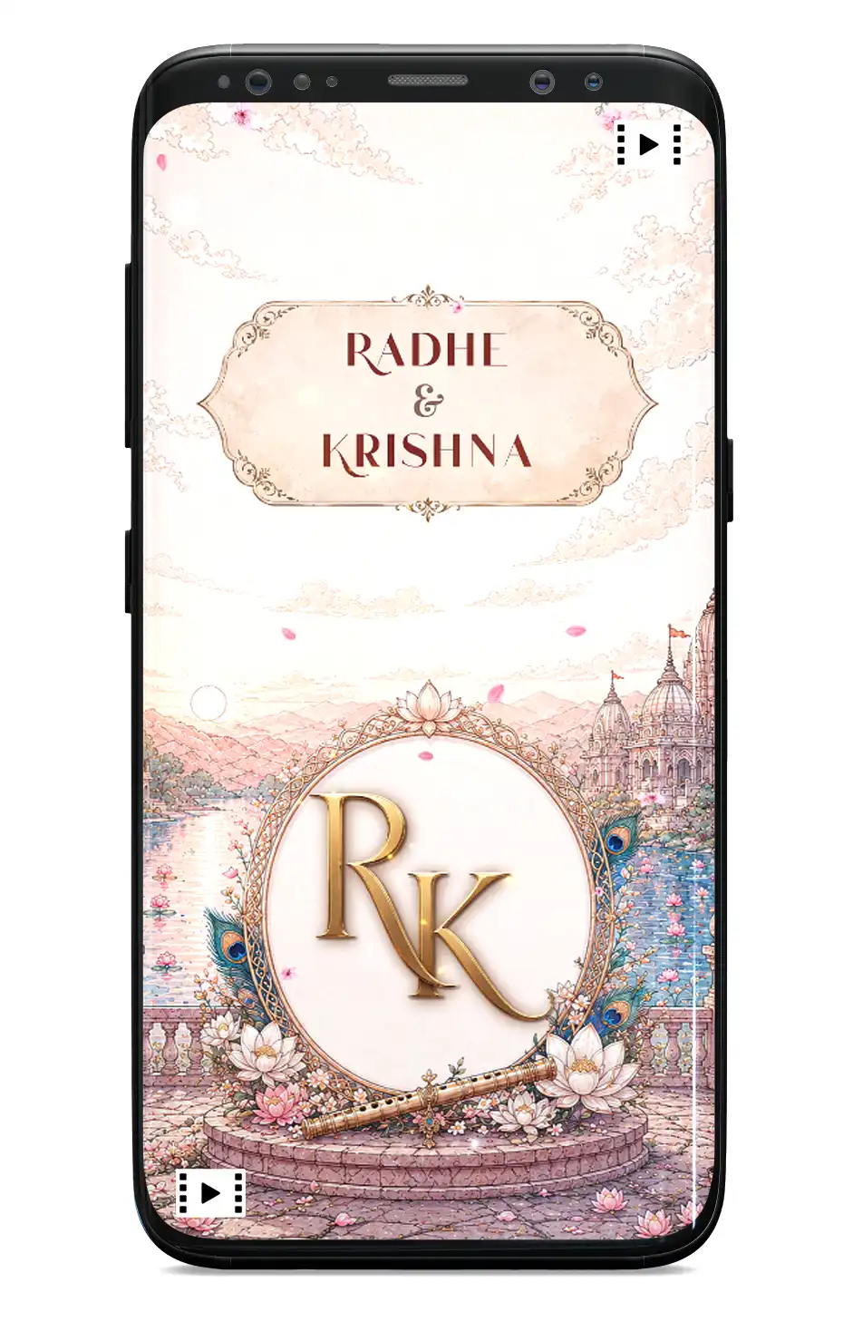 Radha Krishna theme wedding invitation video V2
