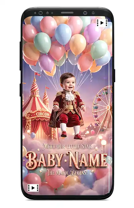 3D Carnival birthday invitation video
