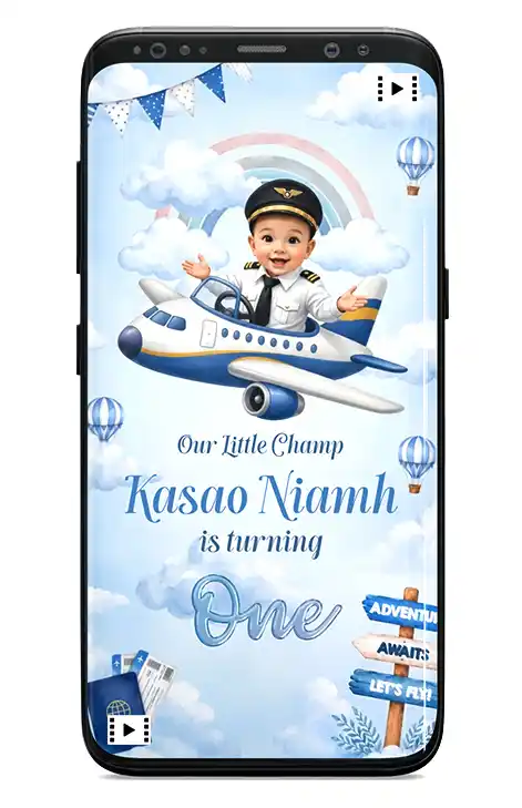Airplane birthday invitation video