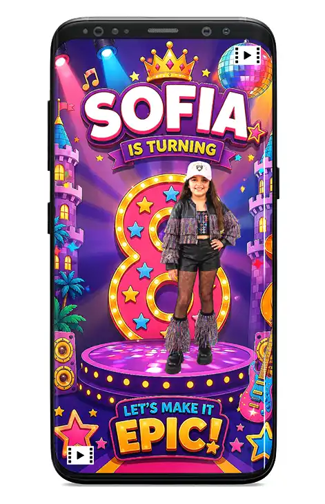Disco theme birthday invitation video