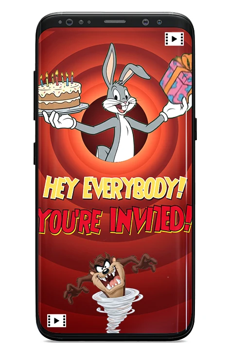 Looney Tunes Birthday Invitation Video | Personalized Cartoon Party Invite